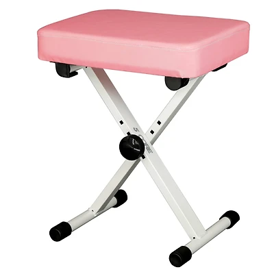 5 Core Keyboard Bench 3" Padded Cushioned Piano Stool Height Adjustable Guitar Seat Folding Portable - Kbb Pnk Hd