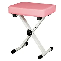5 Core Keyboard Bench 3" Padded Cushioned Piano Stool Height Adjustable Guitar Seat Folding Portable - Kbb Pnk Hd