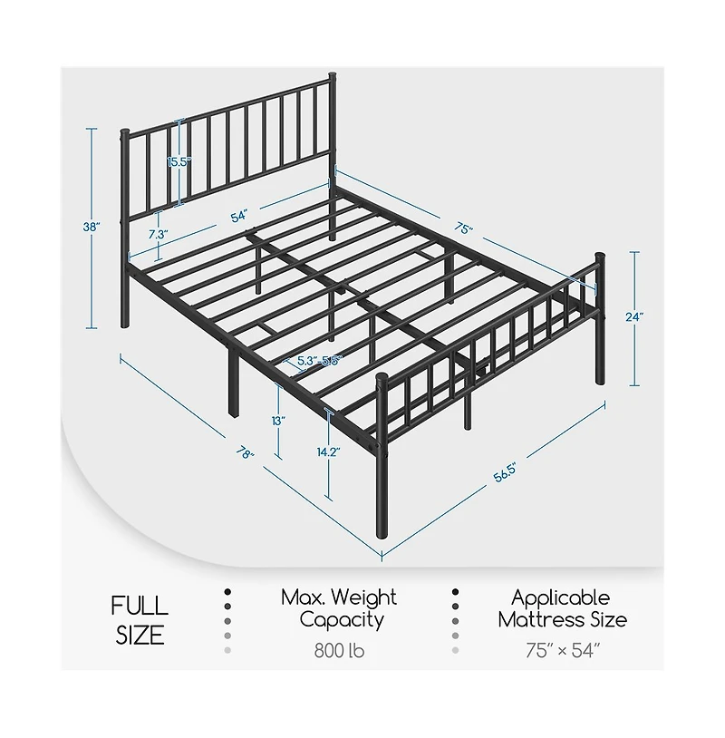 Yaheetech Full Size Metal Bed Frame