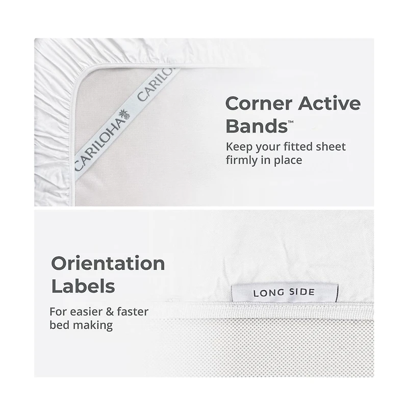 Cariloha Retreat 4-Piece Sateen Sheet Set | White | Cal King | Lyocell Material | Breathable, Corner Straps, Extra soft & Cooling