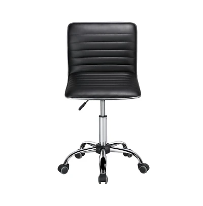 Yaheetech Pu Leather Low Back Swivel Armless Office Chair