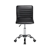 Yaheetech Pu Leather Low Back Swivel Armless Office Chair