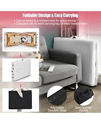 Skonyon 3 Fold Portable Adjustable Massage Table with Carry Case