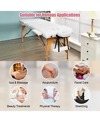 Skonyon 3 Fold Portable Adjustable Massage Table with Carry Case