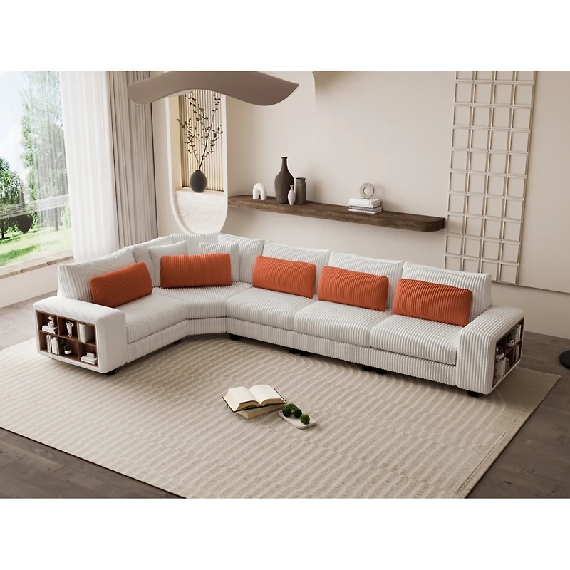 Streamdale Modular L-Sofa with Armrest Locker