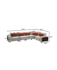 Streamdale Modular L-Sofa with Armrest Locker
