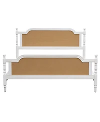 Streamdale Rattan Queen Bed Frame, Antique White