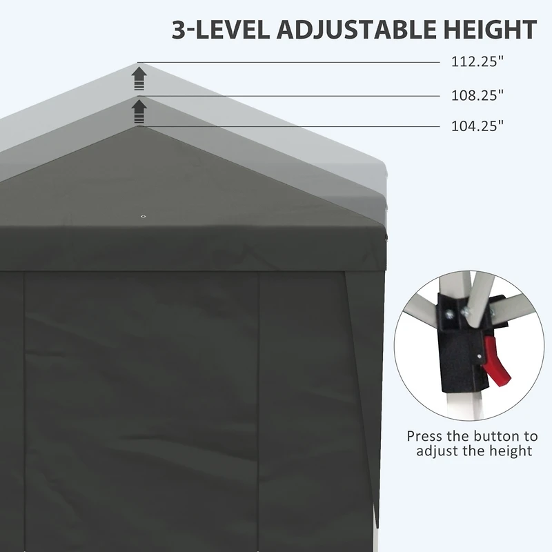 10' x 19.5' Adjustable Pop Up Canopy Tent with Sidewalls