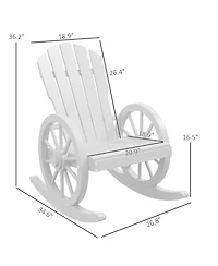 Oversized Slatted Adirondack Rocking Chair