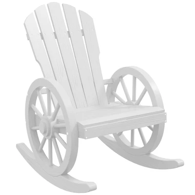 Oversized Slatted Adirondack Rocking Chair