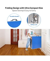 Vebreda 60 Inch Portable Tennis Ping Pong Folding Table with Accessories-Blue
