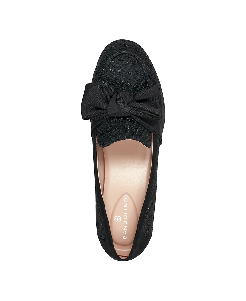 Bandolino Women's Lindio Bow Slip On Tailored Loafers