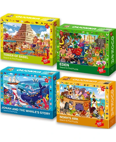 Quokka 4 x 60 Pieces Puzzles for Kids Ages 4-6 - Educational Search & Find Toy