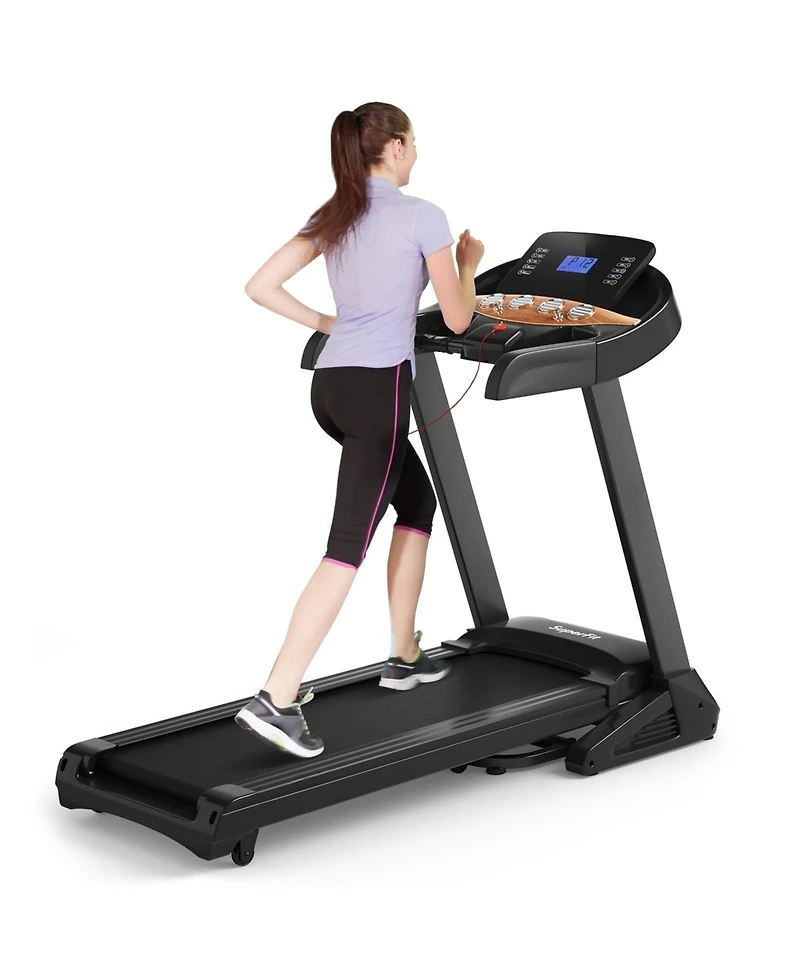 Sugift 3.75HP Electric Folding Treadmill with Auto Incline 12 Program App Control