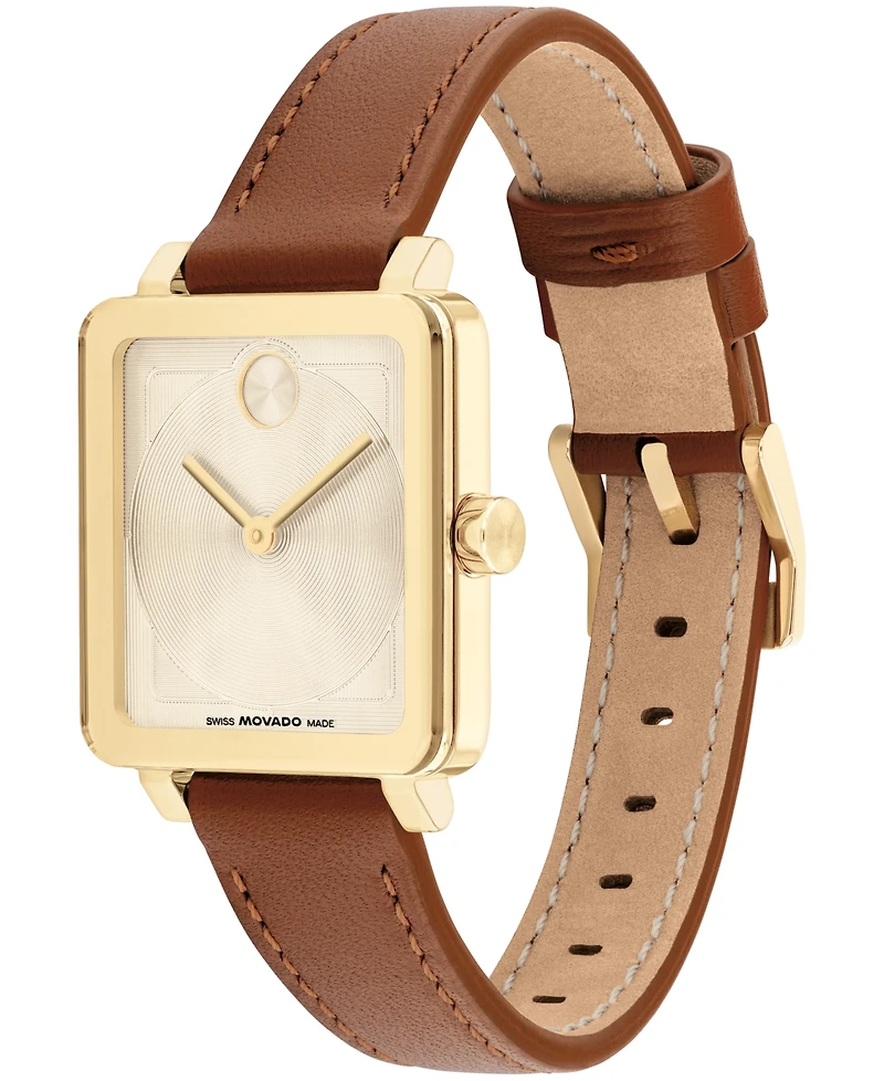 Movado Women's Bold Evolution 2.0 Swiss Quartz Cognac Leather Watch 26mm