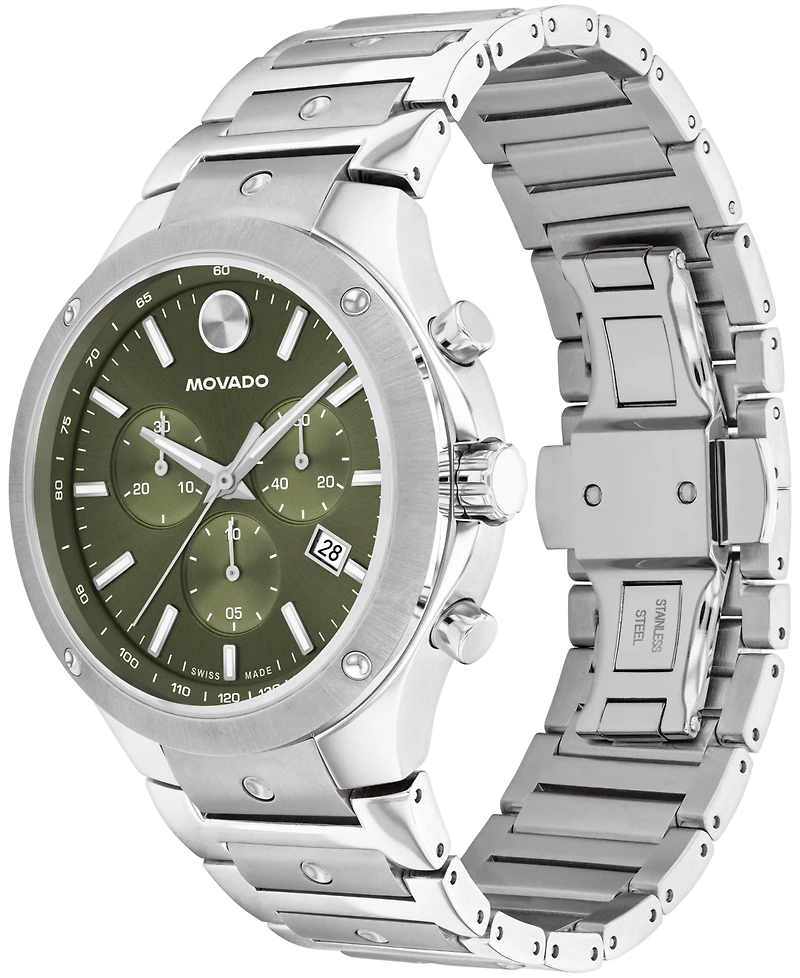 Movado Men's Se Swiss Quartz Chrono Stainless Steel Watch 42mm