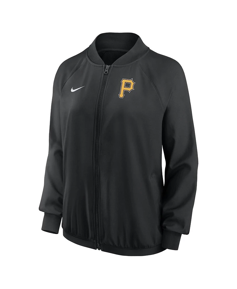 Nike Women's Black Pittsburgh Pirates Authentic Collection Team Raglan Performance Full-Zip Jacket