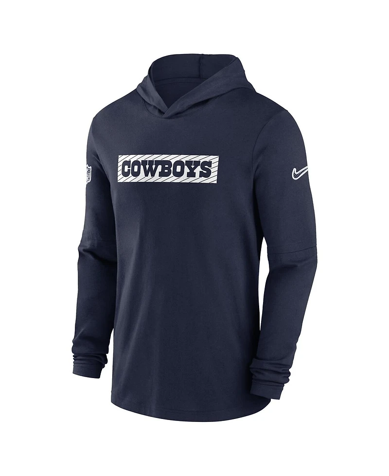 Nike Men's Navy Dallas Cowboys 2024/25 Sideline Performance Long Sleeve Hoodie T-Shirt