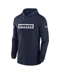 Nike Men's Navy Dallas Cowboys 2024/25 Sideline Performance Long Sleeve Hoodie T-Shirt