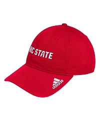 Adidas Men's Red Nc State Wolfpack Locker Room Wordmark Slouch Adjustable Hat