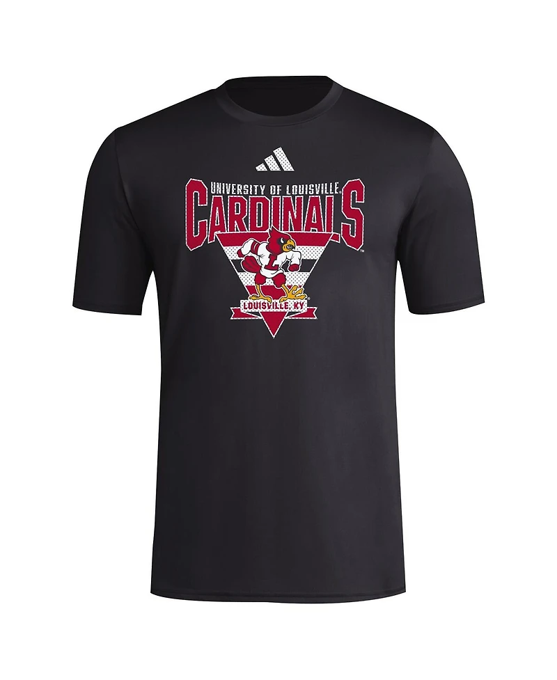 Adidas Men's Black Louisville Cardinals 2024 Locker Trilateral Pre-Game T-Shirt