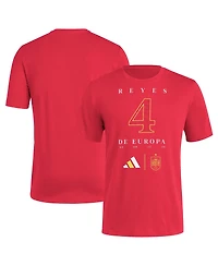 Adidas Men's Red Spain National Team 2024 European Champions T-Shirt