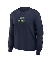 Nike Women's College Navy Seattle Seahawks Boxy Long Sleeve T-Shirt