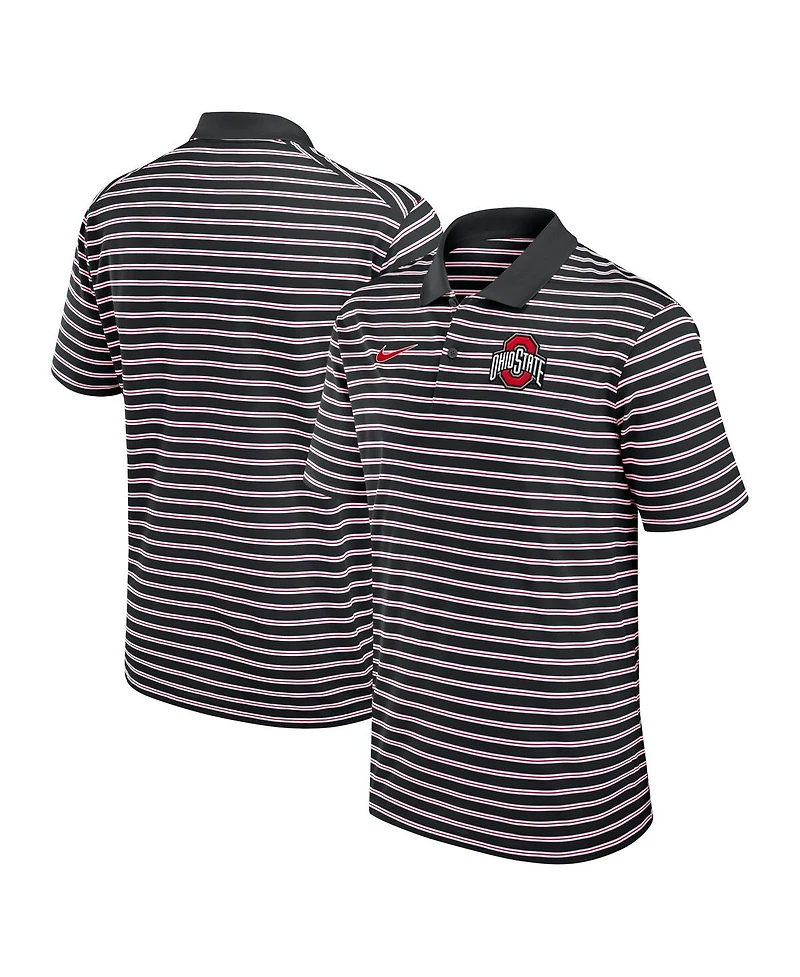 Nike Men's Black/White Ohio State Buckeyes Primetime Victory Striped Performance Polo