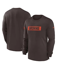 Nike Men's Brown Cleveland Browns Sideline Player Performance Long Sleeve T-Shirt