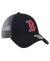 New Era Men's Navy Boston Red Sox Team Slick Trucker 9TWENTY Adjustable Hat