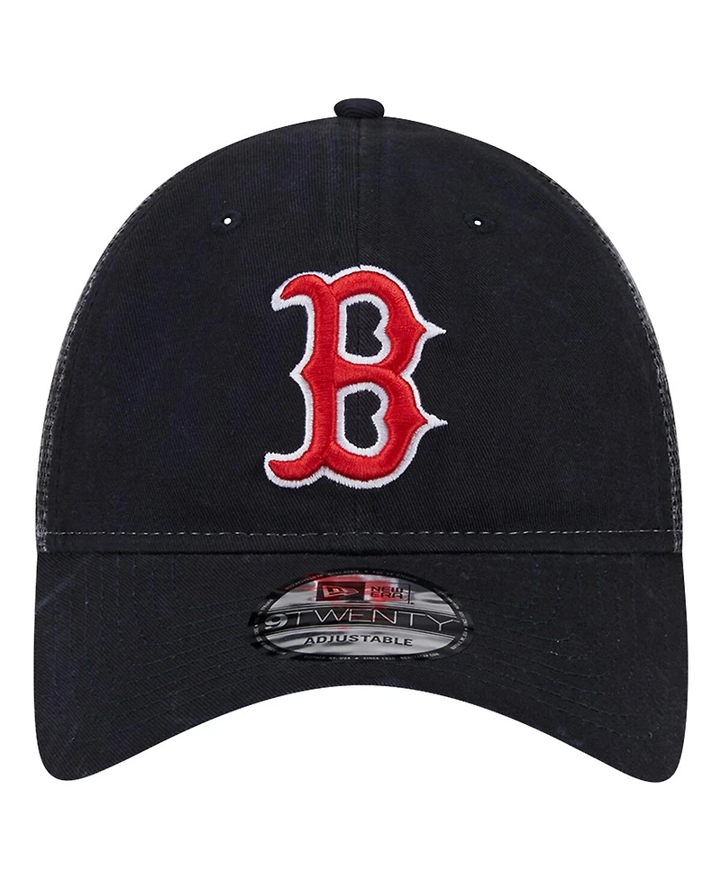 New Era Men's Navy Boston Red Sox Team Slick Trucker 9TWENTY Adjustable Hat