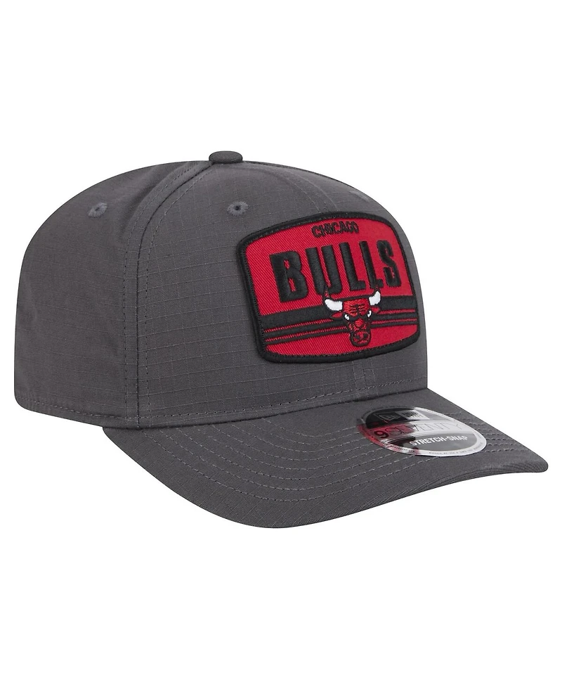New Era Men's Graphite Chicago Bulls Team Elevated Patch 9SEVENTY Adjustable Hat