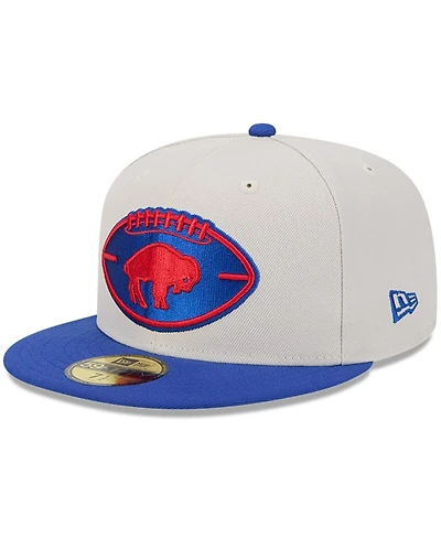 New Era Men's Stone/Royal Buffalo Bills 2024 Sideline Historic 59FIFTY Fitted Hat