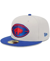 New Era Men's Stone/Royal Buffalo Bills 2024 Sideline Historic 59FIFTY Fitted Hat