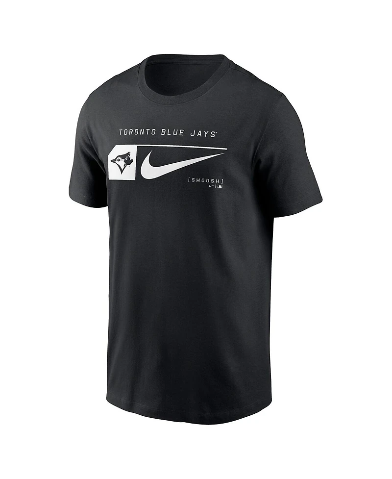 Nike Men's Black Toronto Blue Jays Fashion Graphic Swoosh T-Shirt
