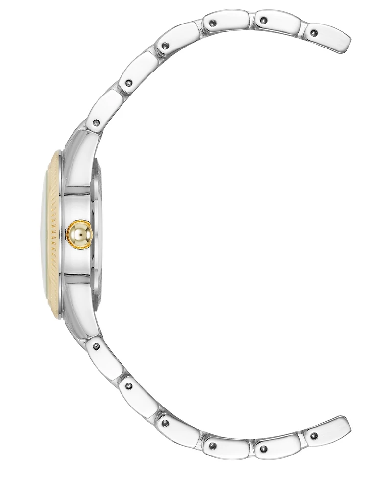 Anne Klein Women's Quartz Casual Coin Edge Two-Tone Alloy Metal Watch, 26mm