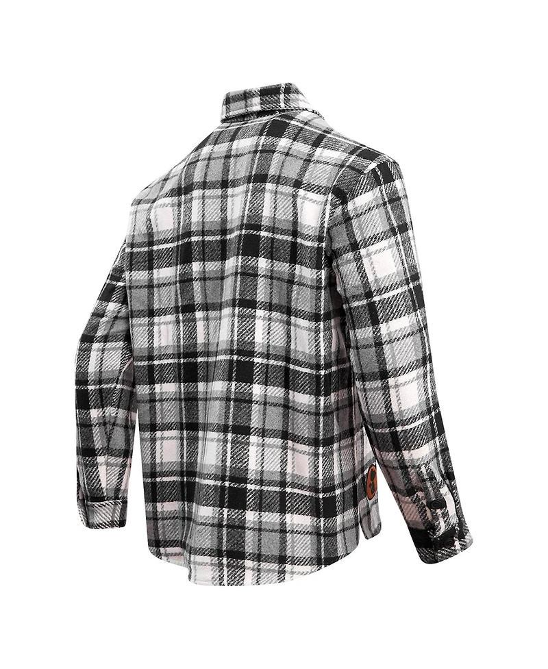 Freeze Max Men's Snoopy Black Peanuts Top Dog Flannel Button-Up Shirt