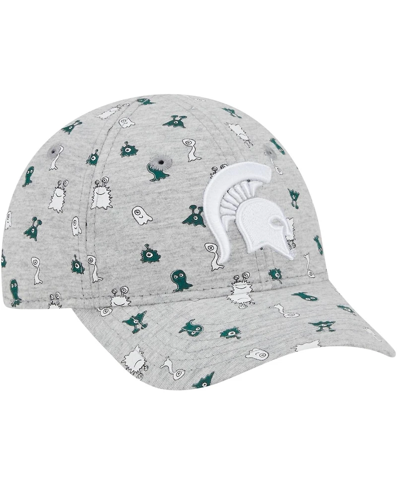 New Era Toddler Heather Gray Michigan State Spartans Allover Print Critter 9FORTY Flex Hat