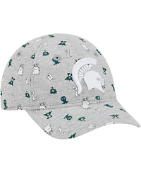 New Era Toddler Heather Gray Michigan State Spartans Allover Print Critter 9FORTY Flex Hat