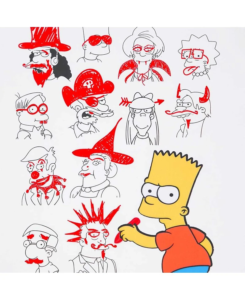 Freeze Max Big Boys and Girls White The Simpsons School Doodles T-Shirt