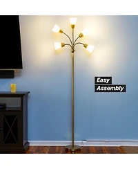Medusa Modern 78" Led 5-Light Floor Lamp with Interchangeable Shades
