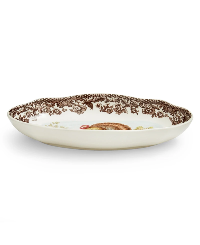 Spode Woodland Turkey Pickle Dish, Set of 2
