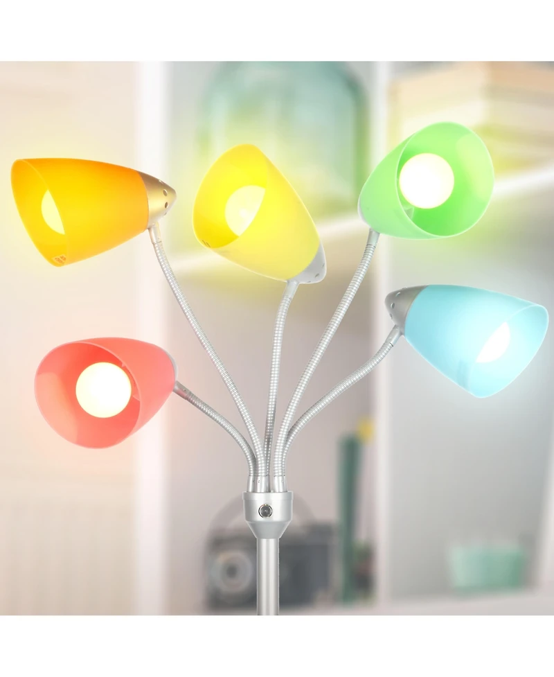 Medusa 74" Led 5-Light Floor Lamp with Interchangeable Shades