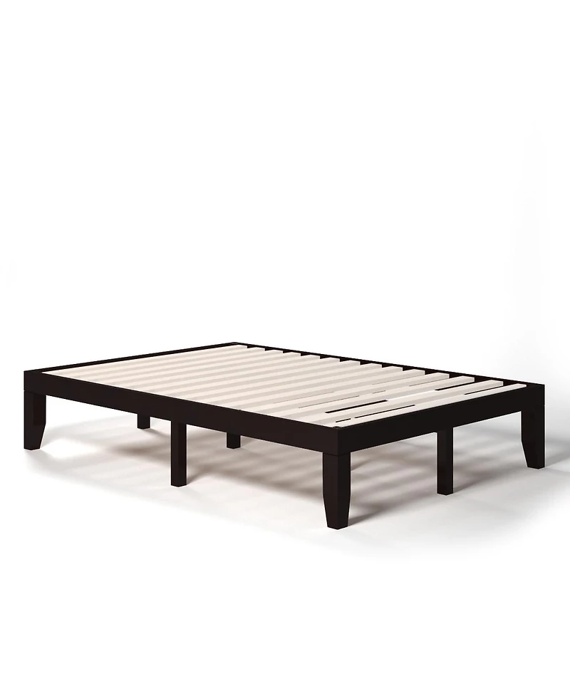 Gymax 14'' Full Size Wooden Platform Bed Frame w/ Strong Slat Support Espresso