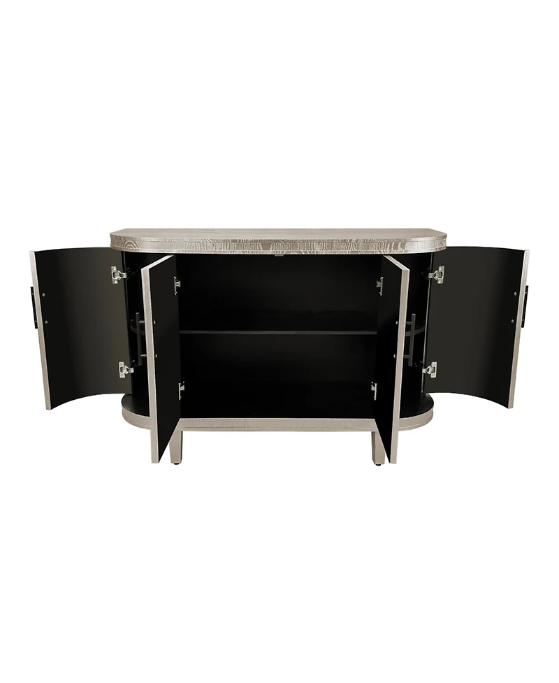 Simplie Fun Curved Sideboard Console Table with Adjustable Shelves