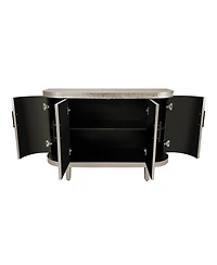 Simplie Fun Curved Sideboard Console Table with Adjustable Shelves