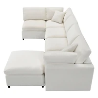 Streamdale Furniture Modern Modular 6-Seat Cloud Sofa Bed with Ottoman