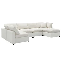 Streamdale Furniture Modern Modular 6-Seat Cloud Sofa Bed with Ottoman