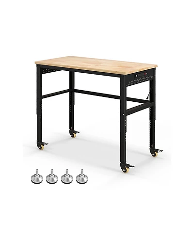 Sugift 48 Inch Adjustable Work Bench with Power Outlets