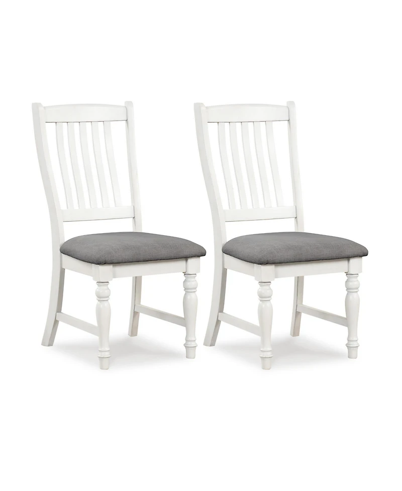 Skonyon Set of 2 Dining Chairs Kitchen Side Chair with Solid Wood Legs-White